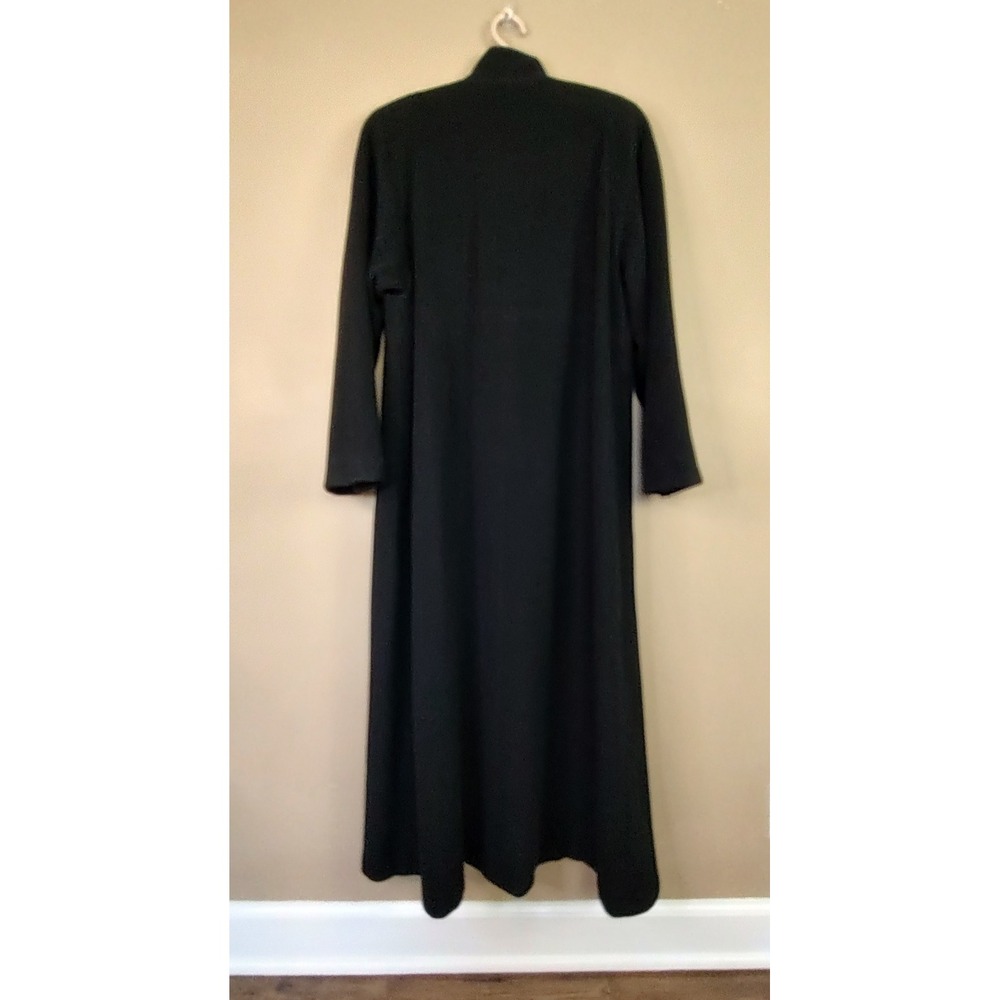 Talbots Black Wool Cashmere Blend Maxi Long Coat Made in USA Womens 12 Button - Picture 2 of 9